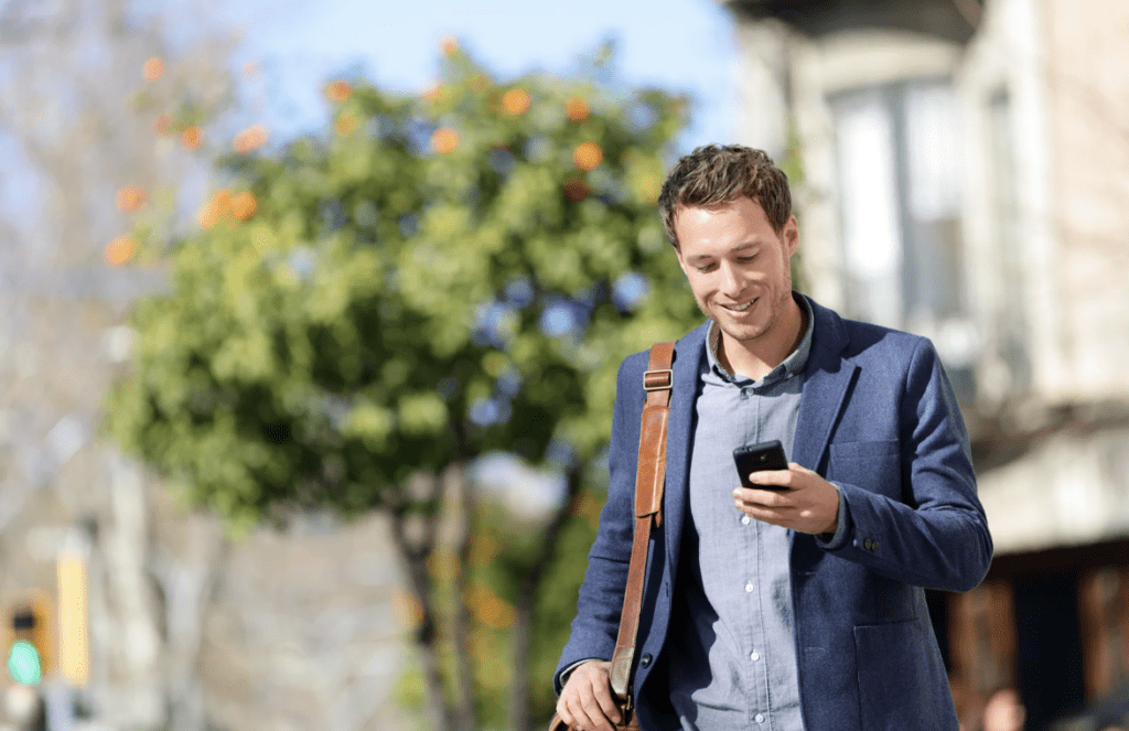A man looking at his phone.