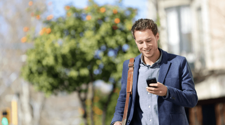 A man looking at his phone.