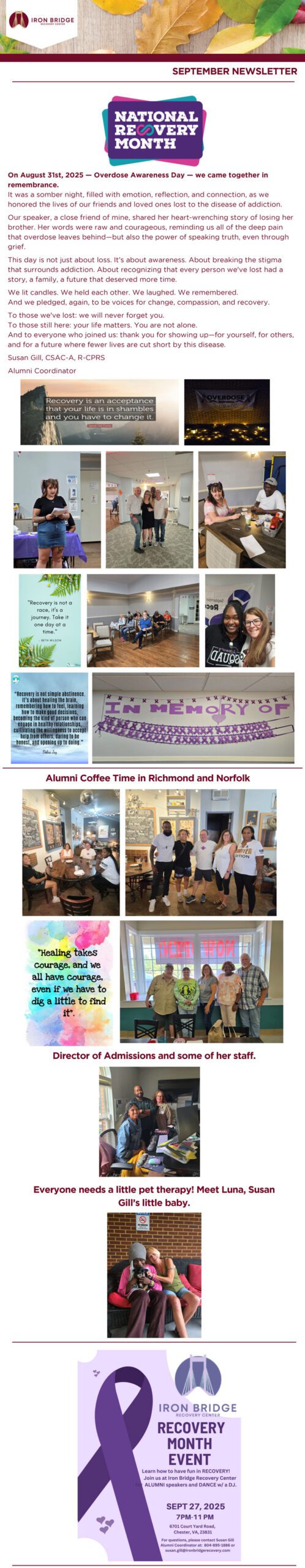 Iron Bridge September 2025 Newsletter